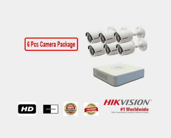 Hikvision (6 Pcs CC Camera Package )